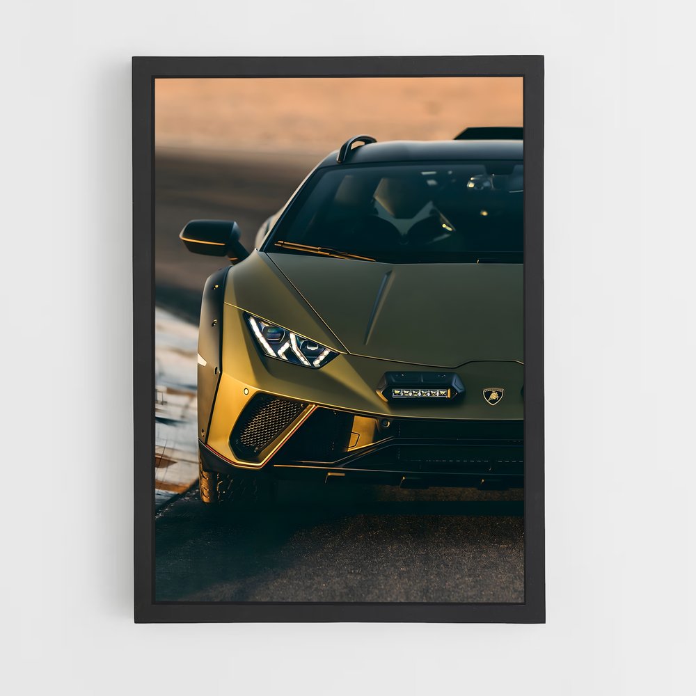 Poster Huracan Jaune – affiche Lamborghini (vue 2)